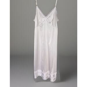 VTG Sears The Doesnt Slip Nylon Anti Cling White Full Slip Lace Trim Women Sz 38